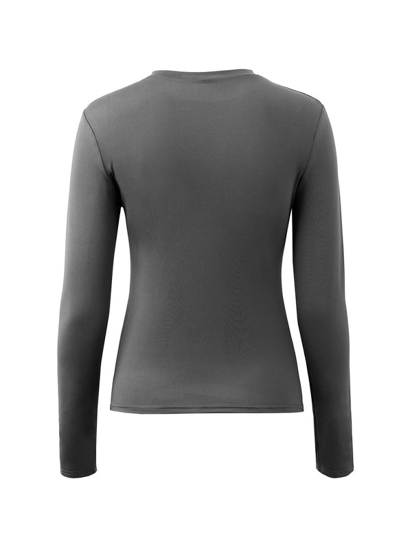 Solid Color Long Sleeve Top