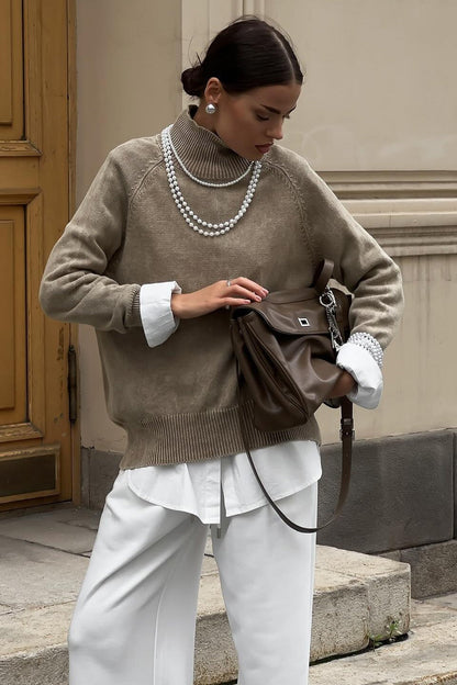 Thin Distressed Elegant High-End Knit Sweater