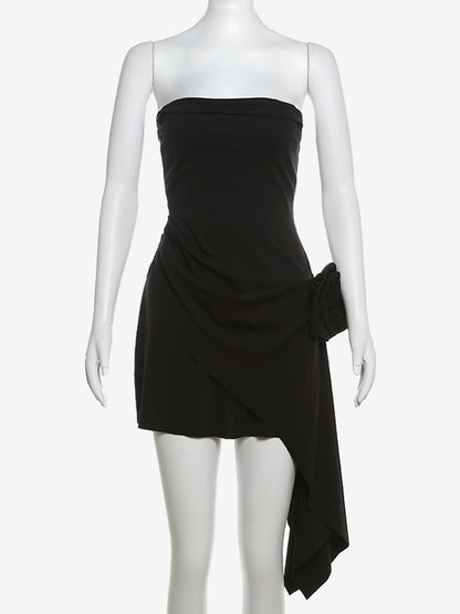 Party Dresses White Strapless Sleeveless Semi Formal Dress