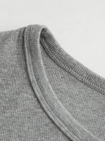 Cutout Irregular Neckline Long Sleeve Tee