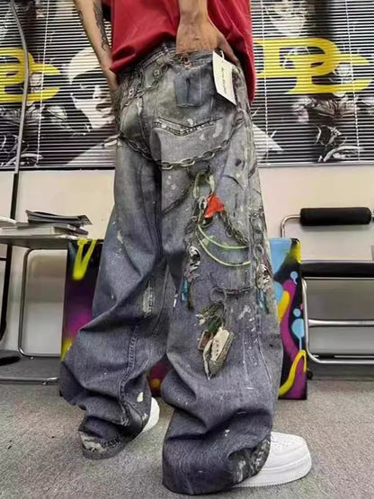 Retro Old Wasteland Style Boyfriend Jeans