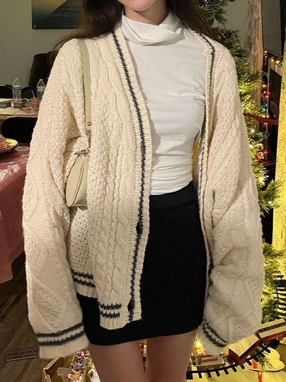 Bat Knitted Sweater Single Breasted Cardigan