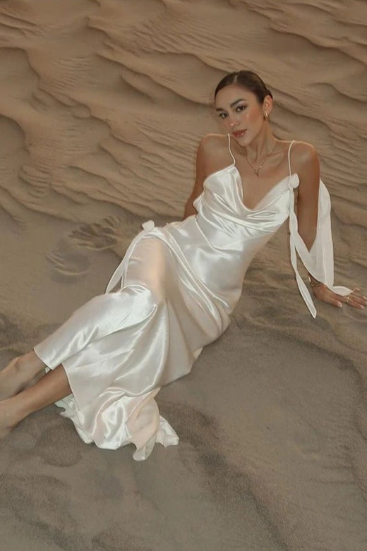 | Satin Floral Backless Maxi Dress