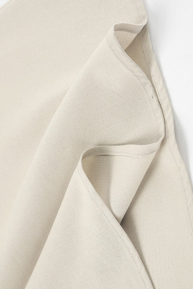 | Khaki Linen Cotton Loose Maxi Dress