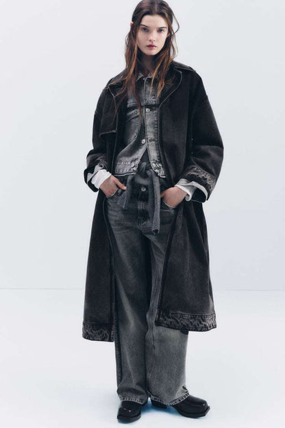Dark Vintage Relaxed Denim Overcoat