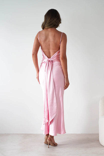 Satin Backless Cami Dress