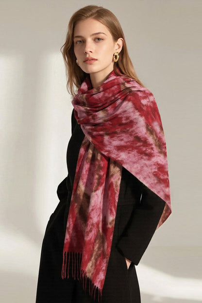 Wave Print Acrylic Blend Scarf