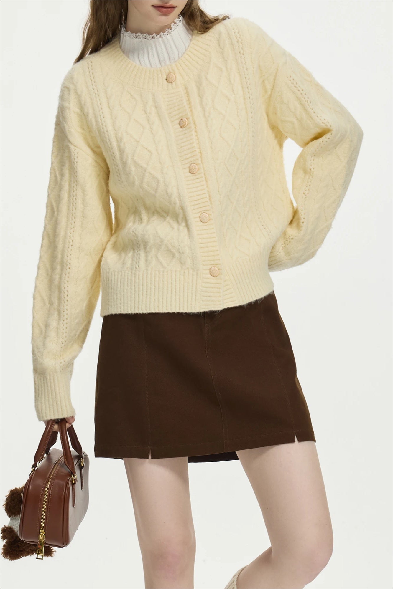 Chic Colorblock Knit Casual Cardigan
