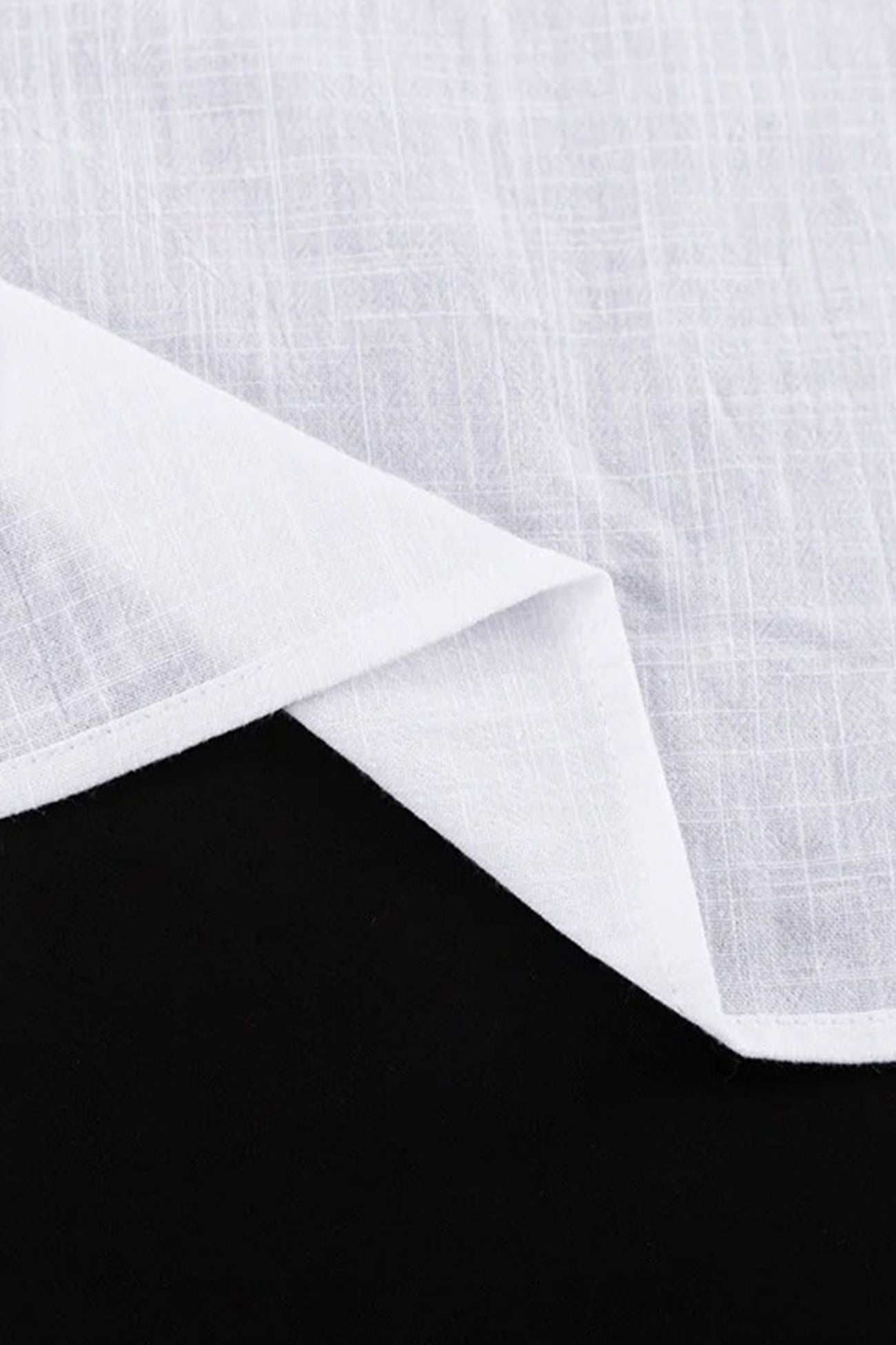 V-neck Lantern Sleeve Cotton Shirt Set