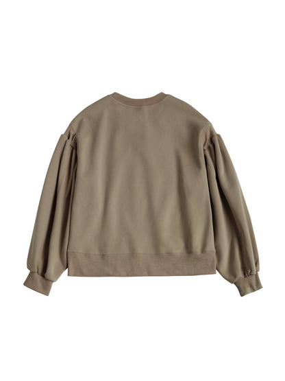 Solid Color Label Embellished Oversized Hoodie