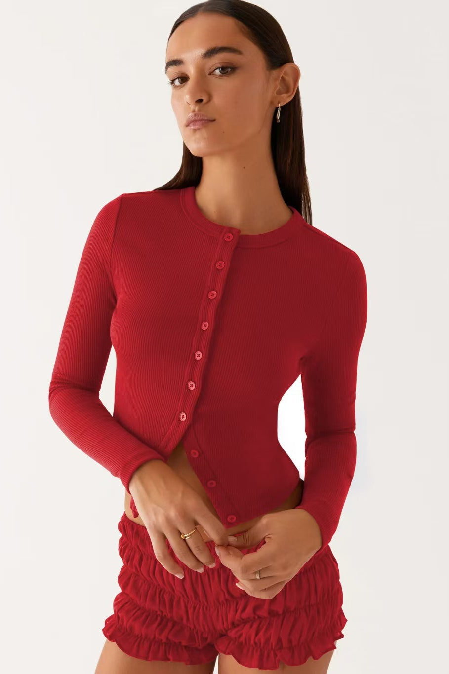 Minimalist Button Cardigan
