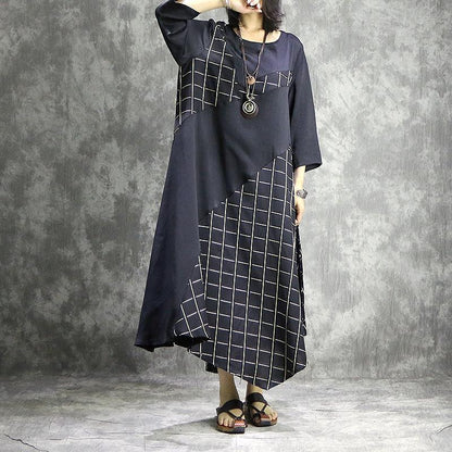 Women patchwork silk clothes For Women Fun Work black Maxi Dresses summer