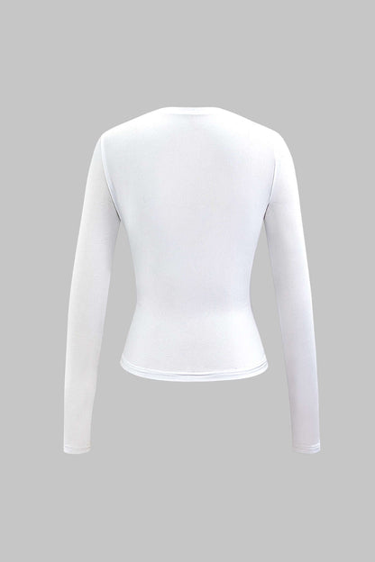 Body Heat Print Long Sleeve Top