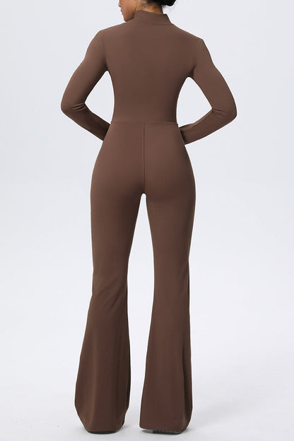 Zipper Cloud Soft Slim Long Sleeve Yoga Jumpsuit