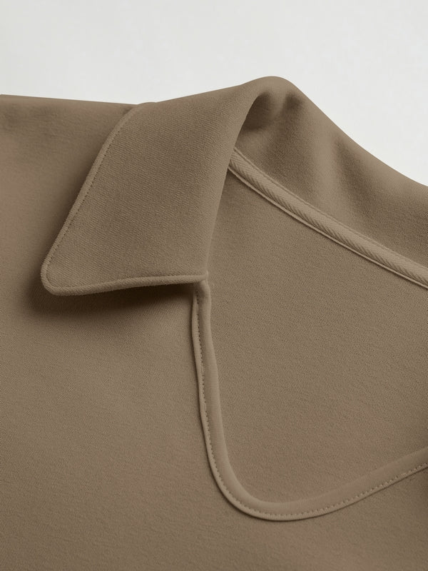Solid Color V Neck Asymmetric Hem Oversized Hoodie