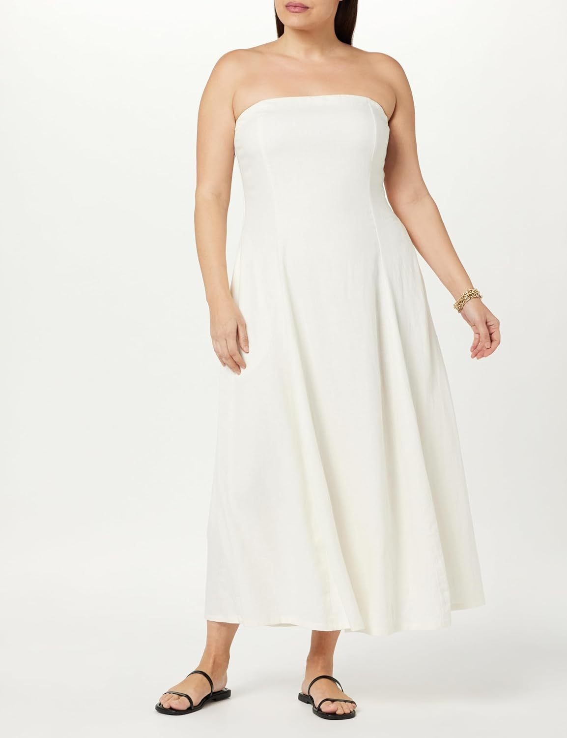 Strapless Linen Maxi Dress