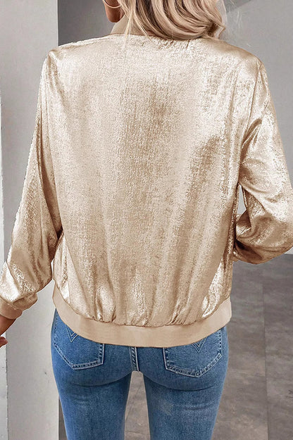 Stylish Loose-fitting Long-sleeved Zipper Casual Jacket