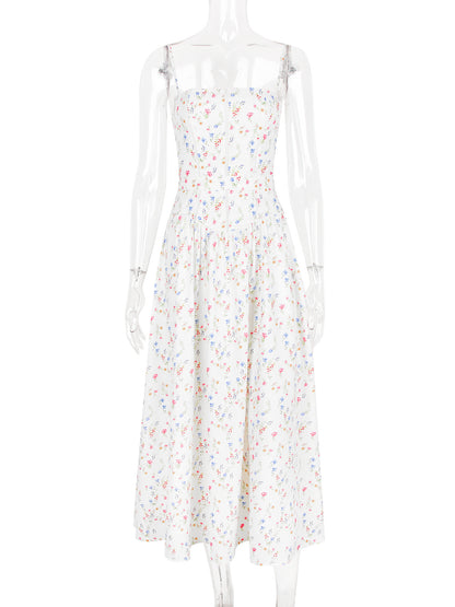 Corset Dress Mini Floral Ultra Spaghetti Strap Backless Party Midi Dresses