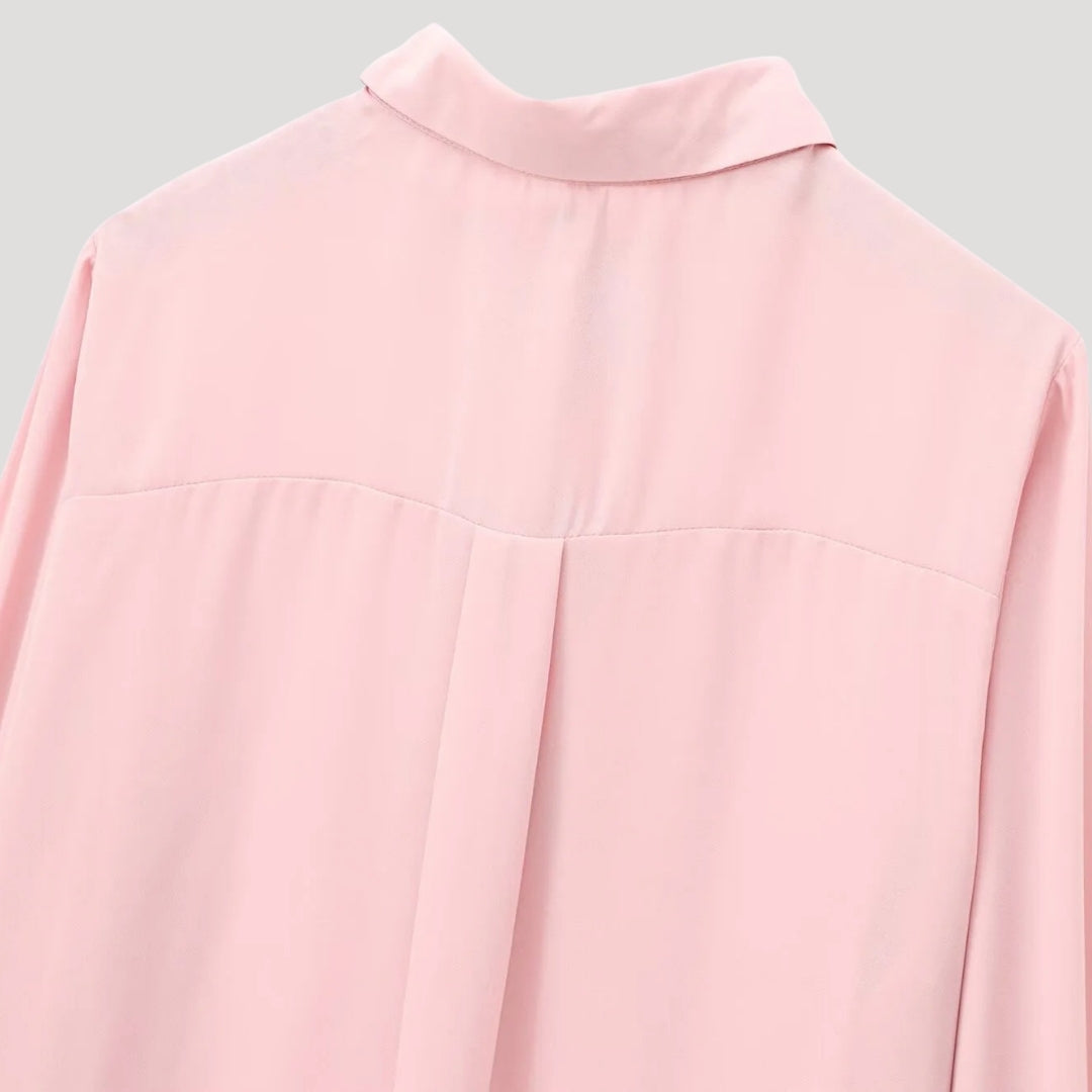 | Polka Dot Bow Tie Blouse – Long Sleeve Chiffon Shirt