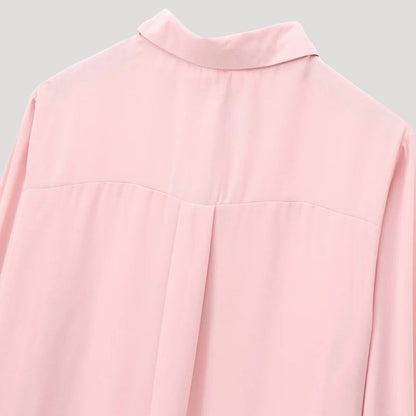 | Polka Dot Bow Tie Blouse – Long Sleeve Chiffon Shirt