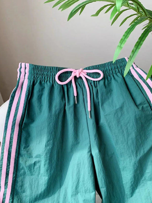 Retro Four-Stripe Straight Leg Pants