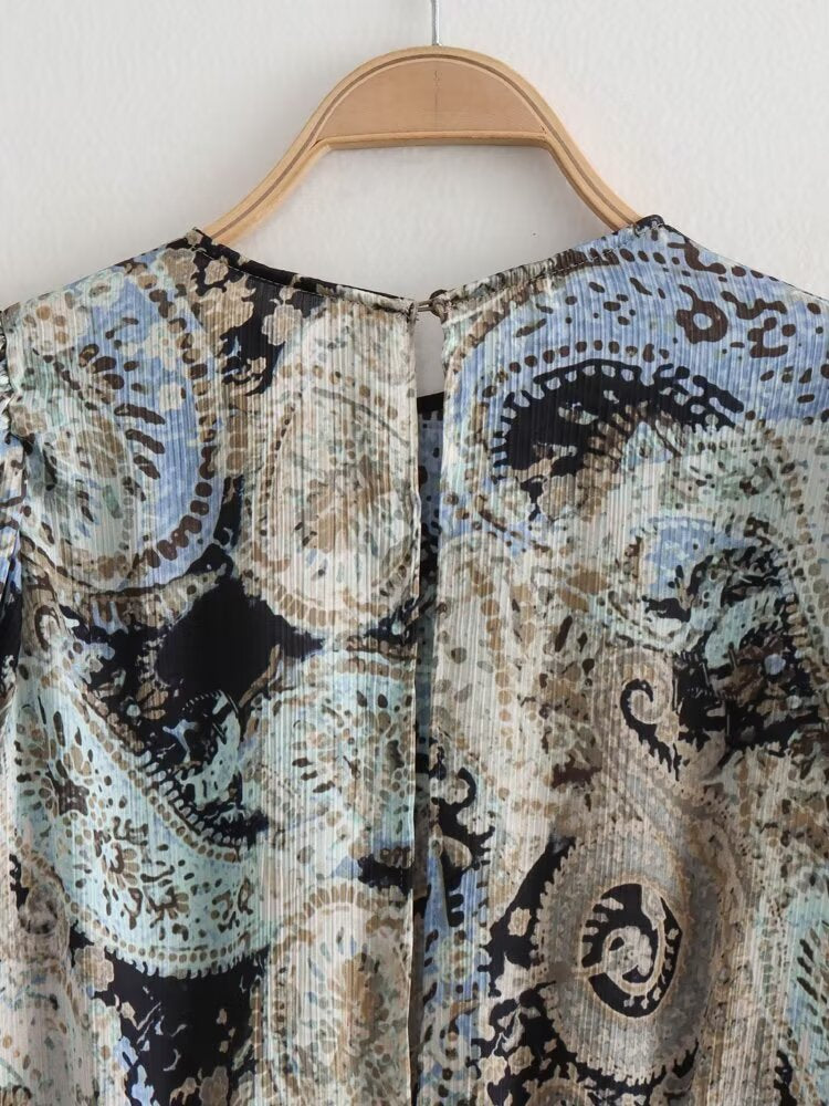 Paisley Print Mini Dress