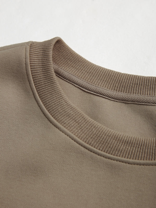 Solid Color Label Embellished Oversized Hoodie