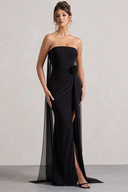 | Strapless Floral Maxi Dress