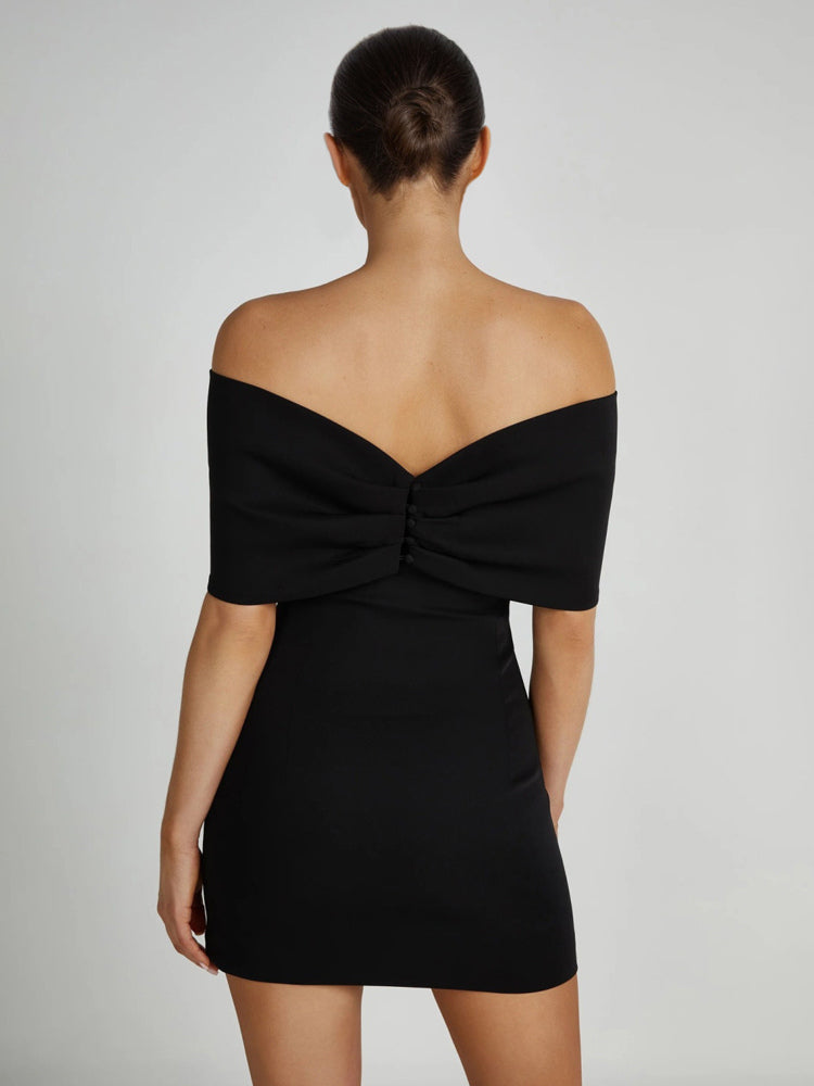 Bodycon Dresses Backless Foldover Party Mini Dresses In Black