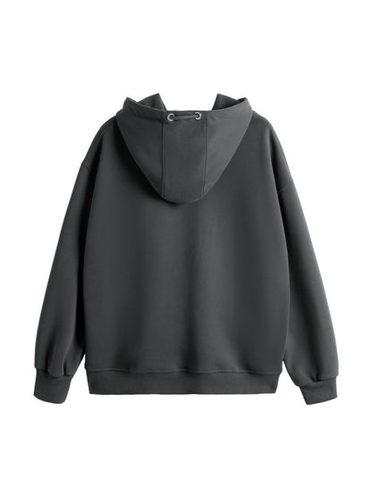 Letter Print Drawstring Eyelet Decor Pocket Oversized Hoodie