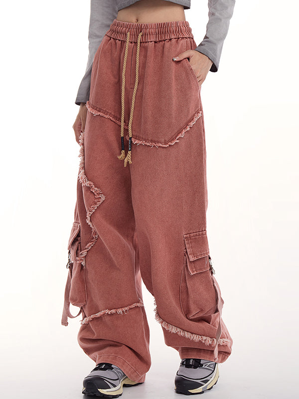 American high street flanging Cargo Jeans