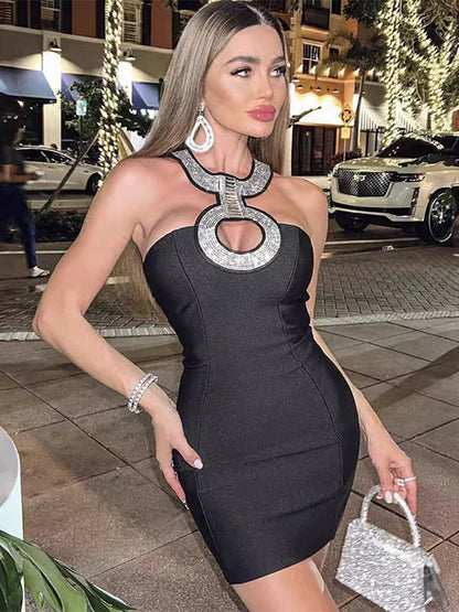 Bodycon Dress Halter Hot Girl's Night Out Club Coachella Mini Dresses