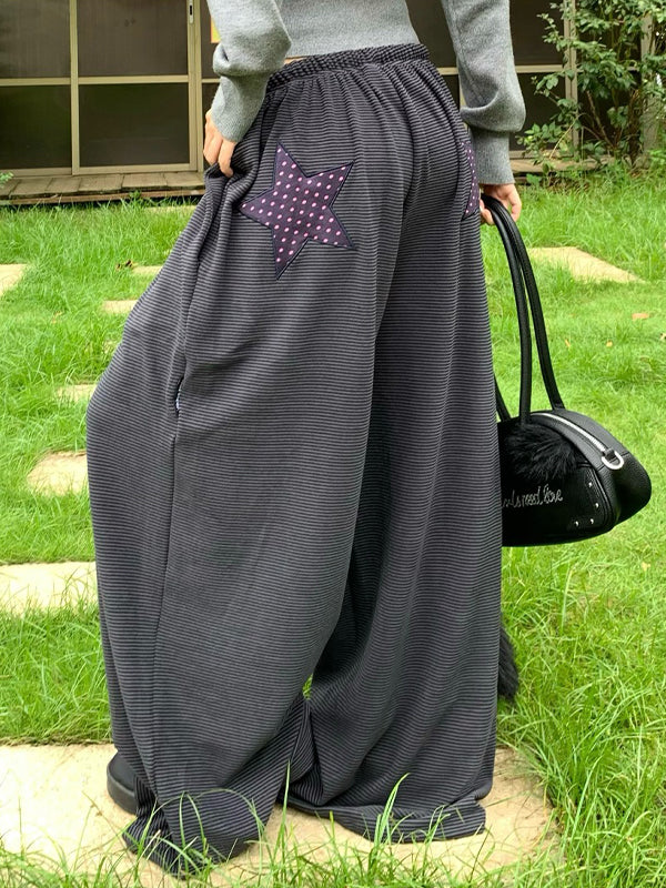 Stripe Star Print Sweatpants