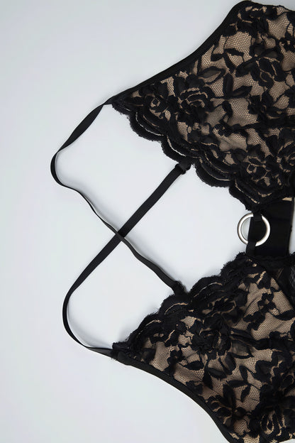 | Lace Strapless Bodycon Maxi Dress
