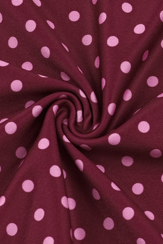 Polka Dot Spaghetti Strap Square Neck Bodycon Maxi Dress
