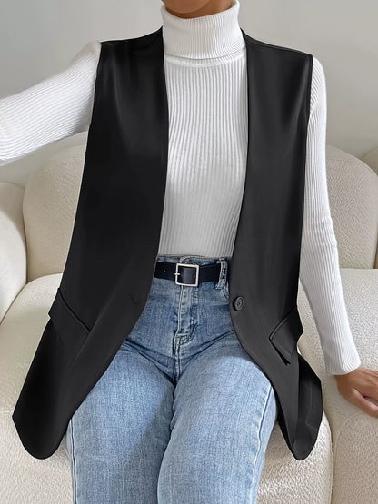 One Button Vest Coat