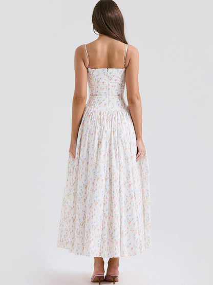 Corset Dress Mini Floral Ultra Spaghetti Strap Backless Party Midi Dresses