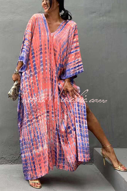 Live Freely Tie Dye Boho Loose Cover-up Dress