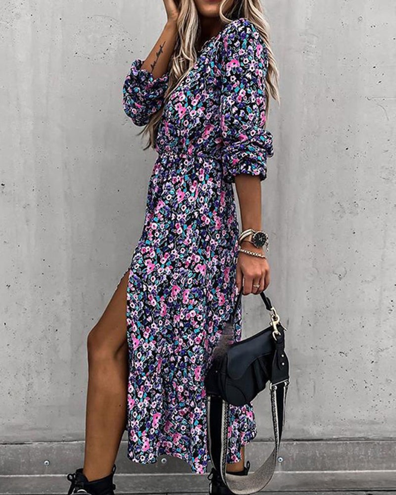 Lavender-Dream Floral Dress