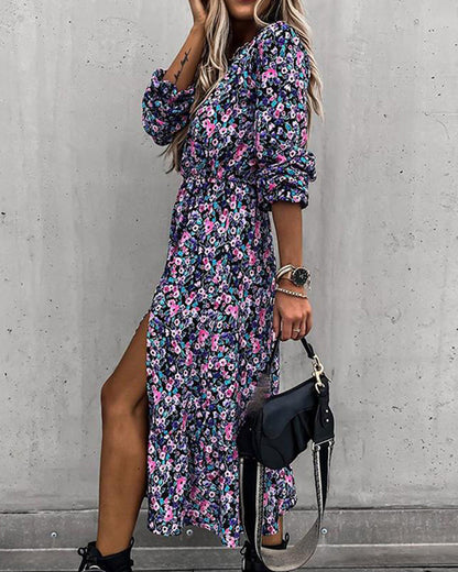 Lavender-Dream Floral Dress