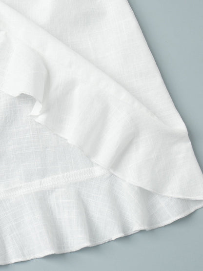 Pure Cotton Lapel Hip-hugging Shirts Mini&Short Dresses