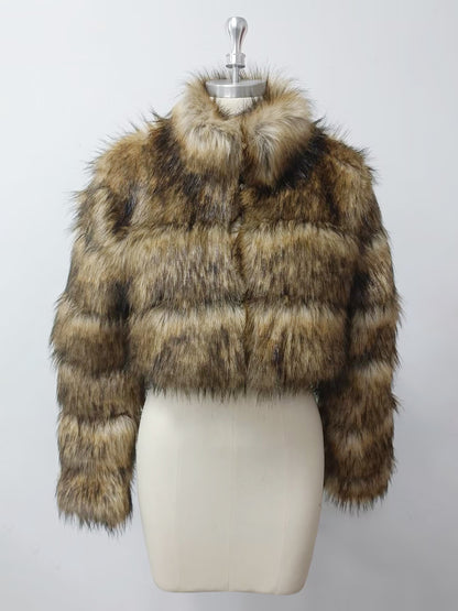 Faux Fur Coats Eco-friendly Winter Plush Cropped Jacket For Women 2026