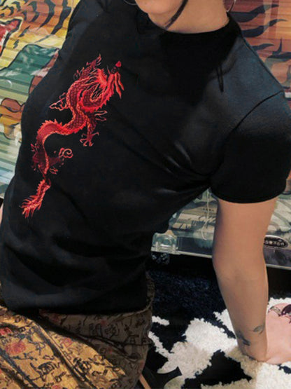 Dragon Print Short Sleeve Tee