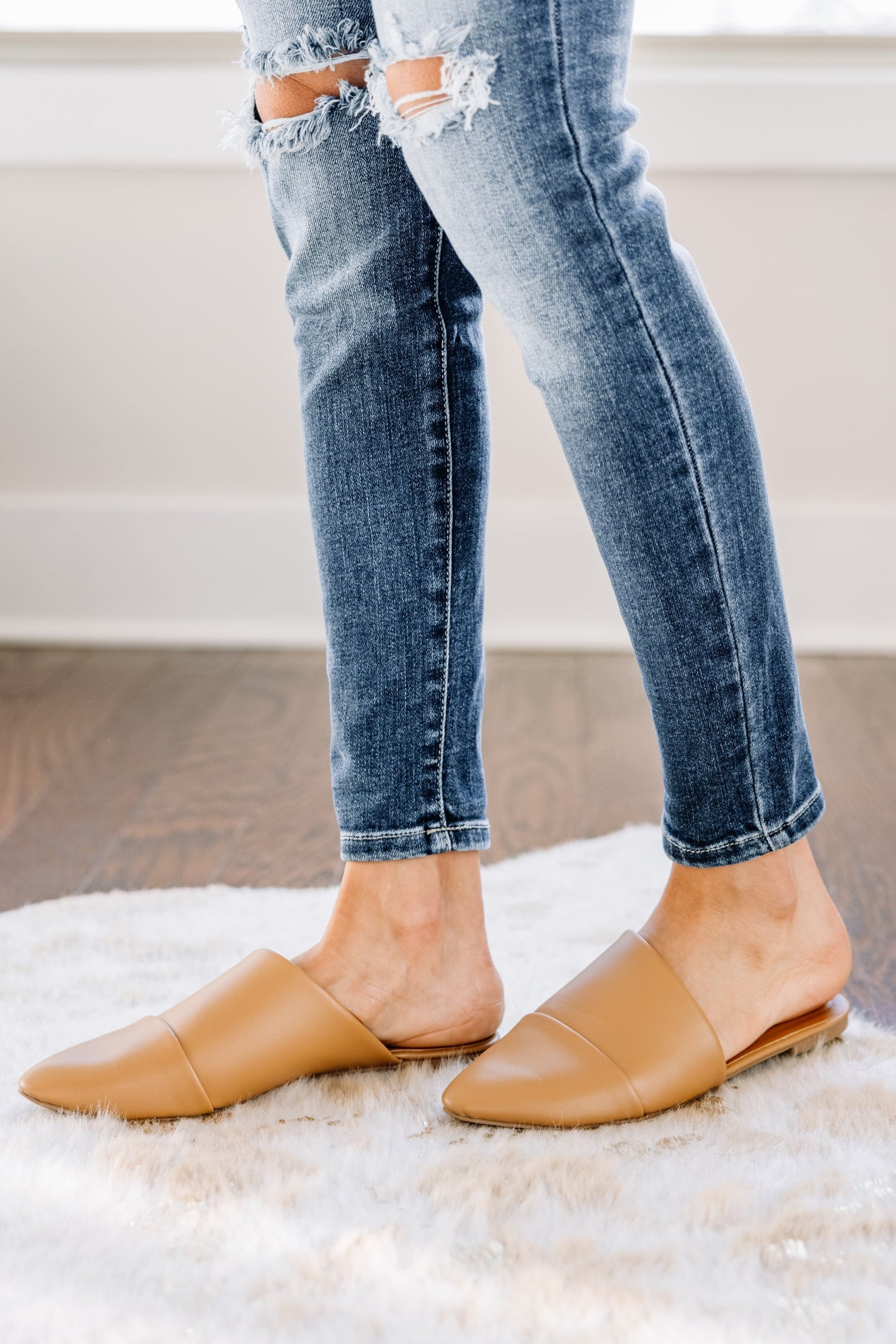Butterscotch Brown Flat Mules