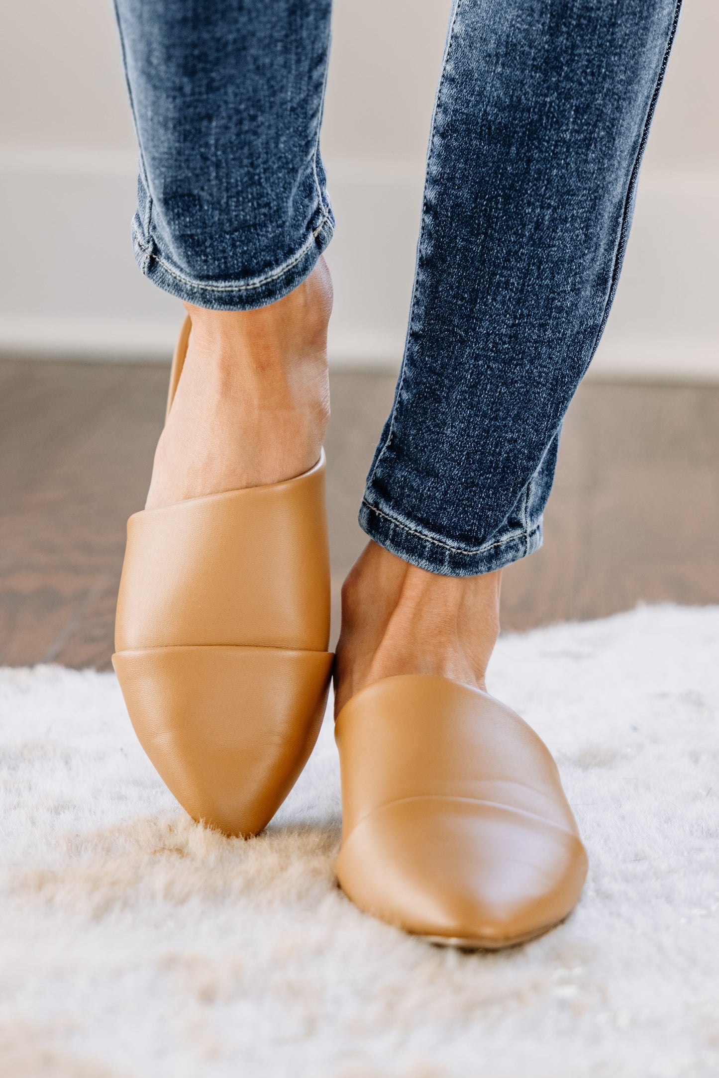 Butterscotch Brown Flat Mules