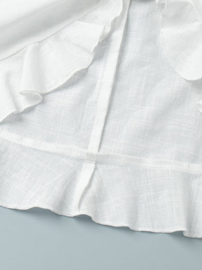 Pure Cotton Lapel Hip-hugging Shirts Mini&Short Dresses