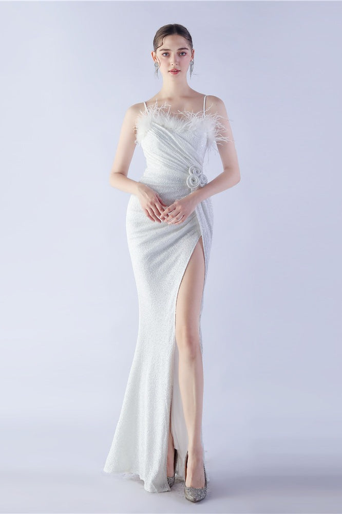 | Feather Embellished Maxi Dress