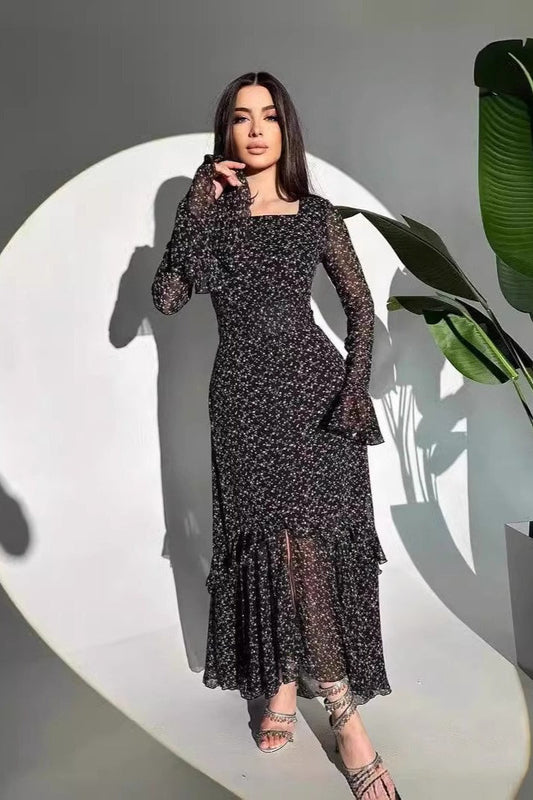 | Floral Print Casual Maxi Dress