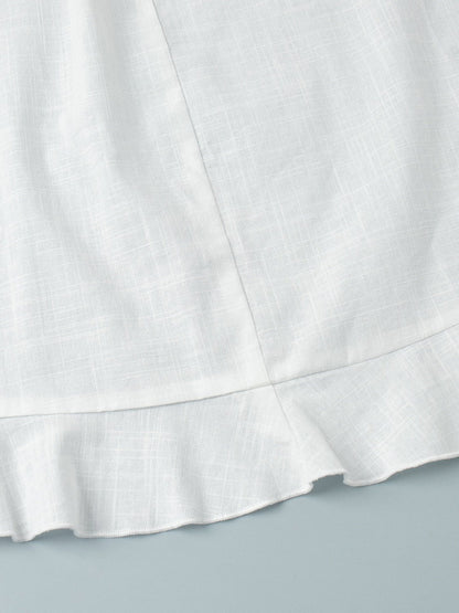 Pure Cotton Lapel Hip-hugging Shirts Mini&Short Dresses