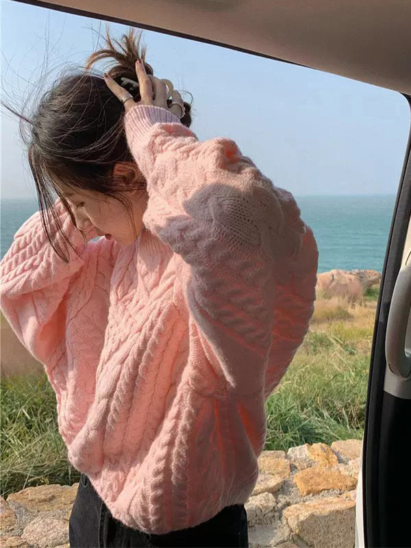 Vintage Pullover Cable Knit Sweater